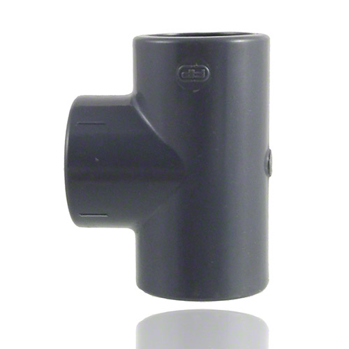 PVC U T-St&uuml;ck 90&deg;, Gewindemuffe