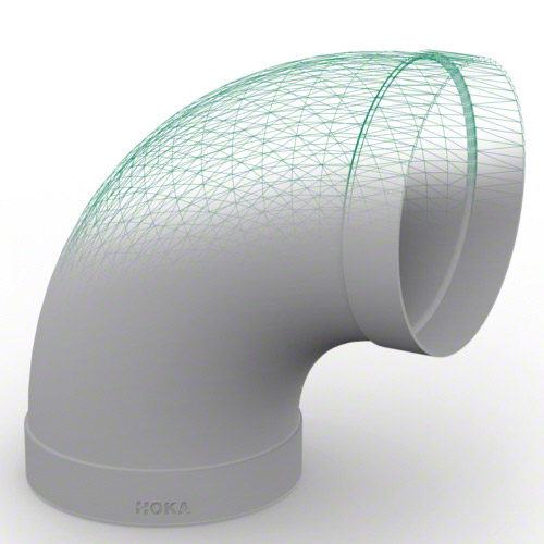 PP-el-s Rohrbogen mit Muffen 90&deg;&nbsp; R=DA, elektrisch leitf&auml;hig