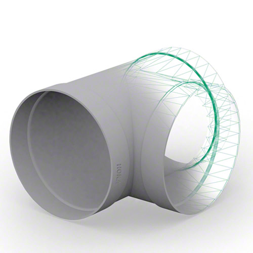 PE&nbsp; T-St&uuml;ck mit Muffen,&nbsp; Abgang 90&deg;