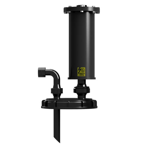 IBC-Schraubkappe DN 225 aus PE-el, mit S&auml;uredunstabscheider SDA125 und Bef&uuml;llanschluss G1", elektrisch-leitf&auml;hig