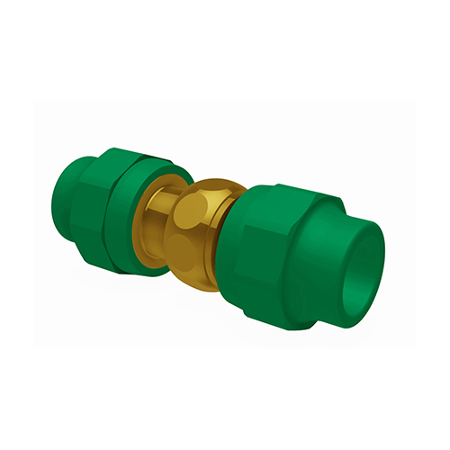 PP-RCT - Rotguss Verschraubung Flachdichtring-EPDM gr&uuml;n