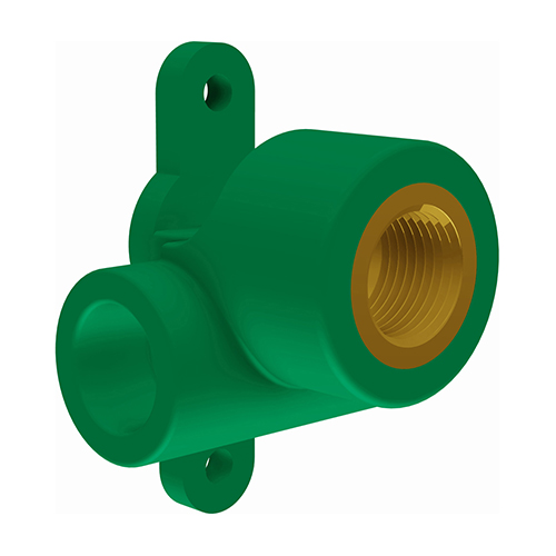 PP-RCT-RG &Uuml;-Winkel 90&deg; Durchgang Wandbefestigung IG-cyl gr&uuml;n