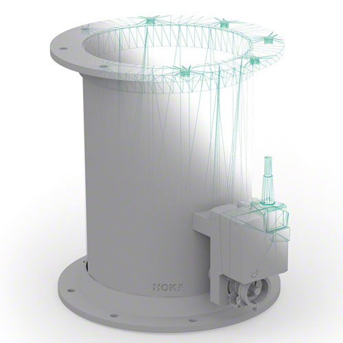 PVC Regel-/Absperrklappe mit&nbsp; Flanschen vorgerichtet f&uuml;r Stellmotor, Ausf&uuml;hrung 2 und umlaufender Lippendichtung