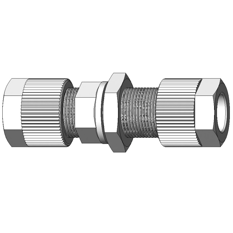 Gerade Schottverschraubung aus PVDF, Typ SO 21521, Durchf&uuml;hrungsl&auml;nge max. 6 mm